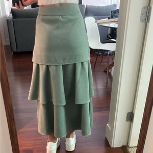 Lawyered midi skirt - light green